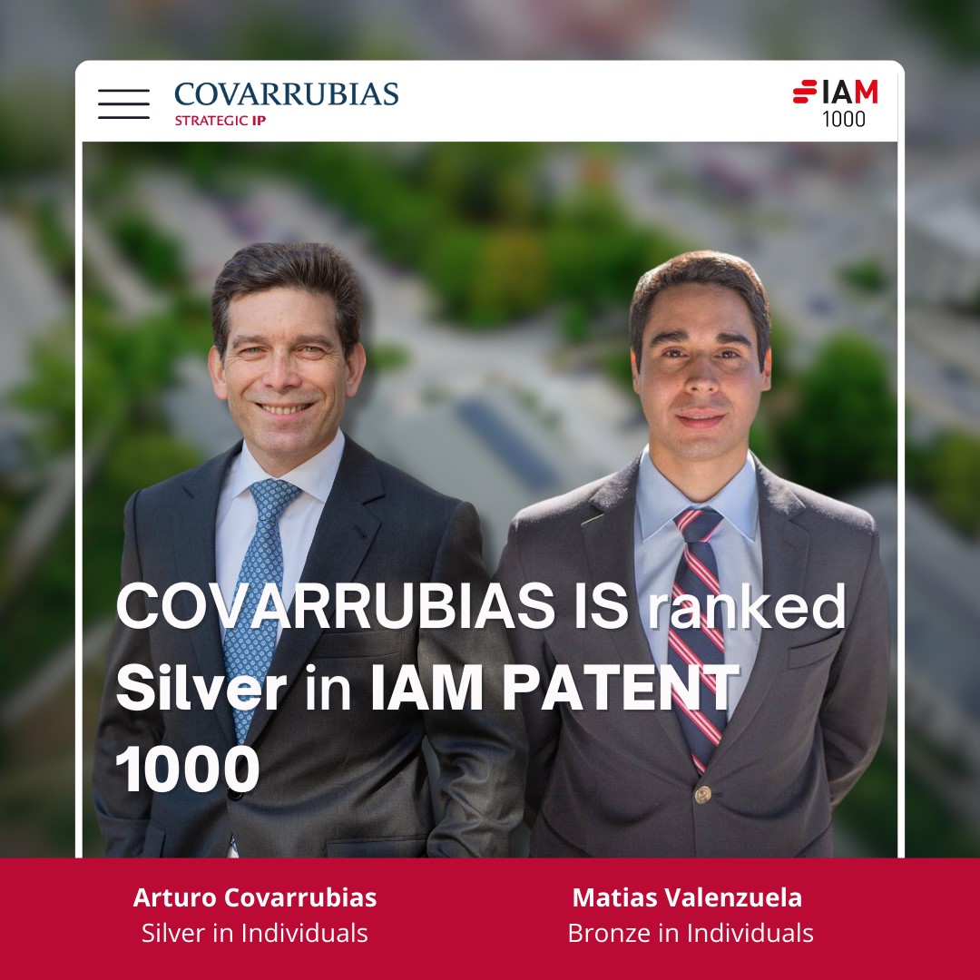 Covarrubias is ranked on Silver Tier at IAM Patent 1000