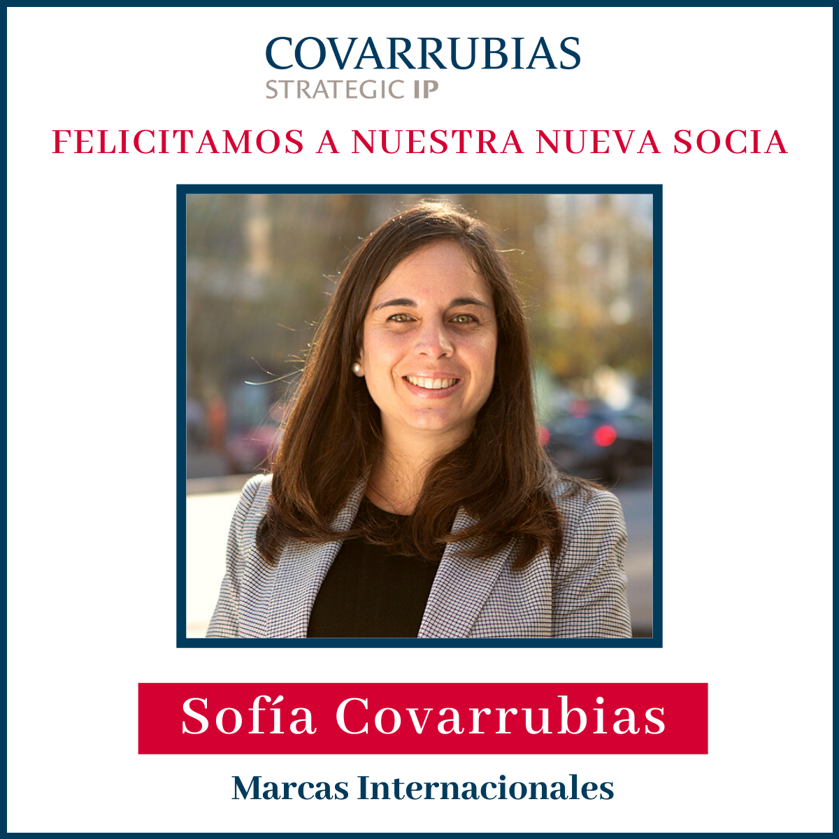 Sofía Covarrubias es nombrada socia de Covarrubias